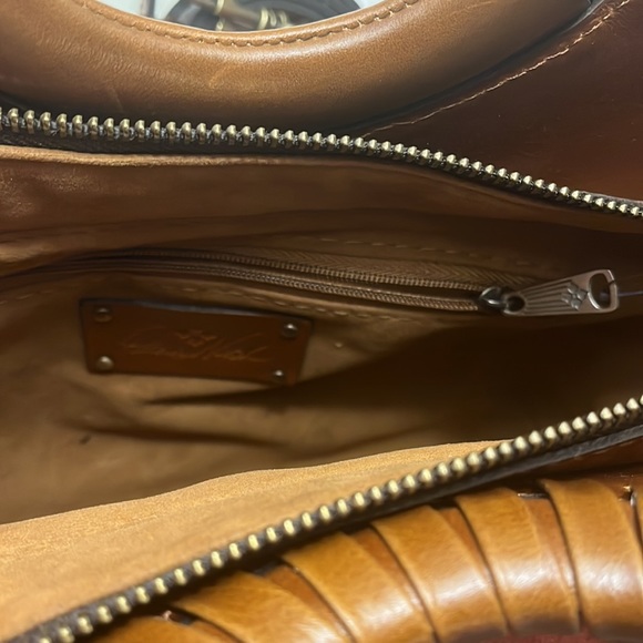 PATRICIA NASH Leather Floral Oil Paint Lyon  Zip Top Satchel HandBag 👜 NWT - Picture 14 of 17